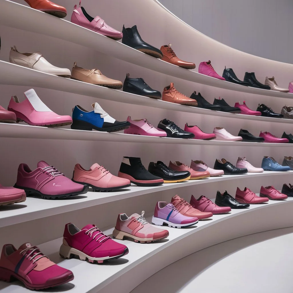 Stylish Pink on Cloud Shoes Display